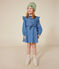 Girls' long-sleeved lightweight denim dress blue