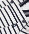 Babies' Thick Stripy Jersey Dungarees MARSHMALLOW white/SMOKING blue