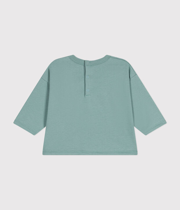 Babies' long sleeved T-shirt in fine jersey green