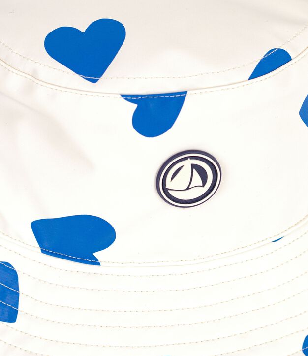 Children's heart print sun hat blue/blue