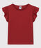 Girls' Short-Sleeved Cotton T-Shirt OMBRIE brown