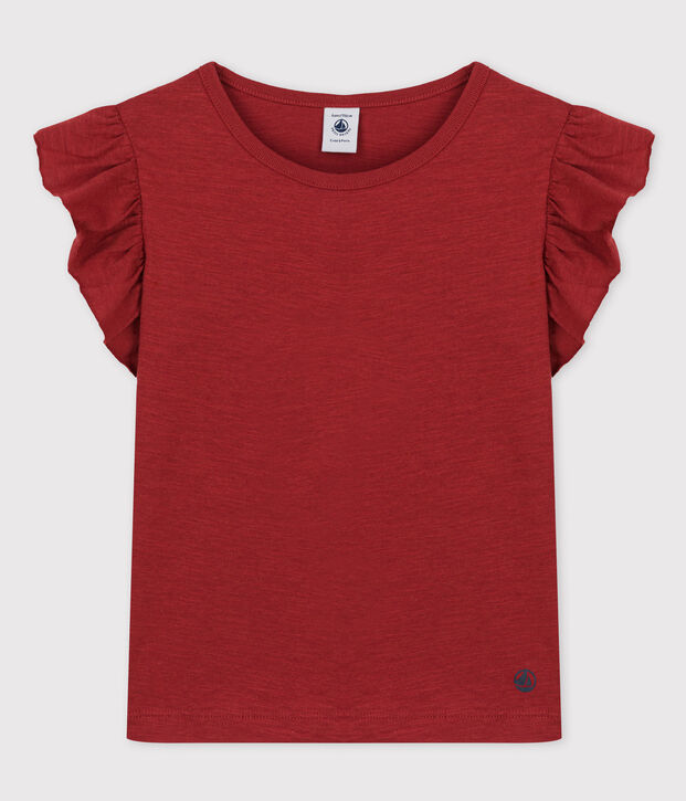 Girls' Short-Sleeved Cotton T-Shirt brown