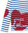 Girls' Creative Striped Top MARSHMALLOW white/PERSE blue