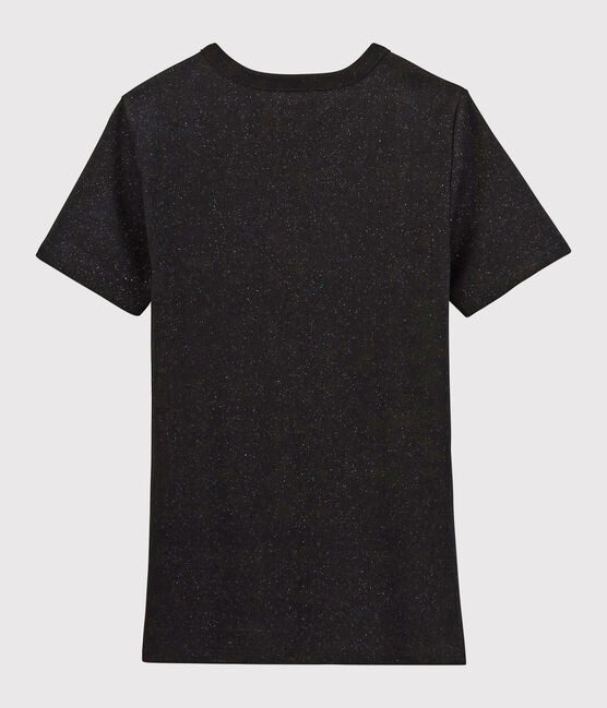 Women's iconic round neck T-shirt NOIR black/ARGENT