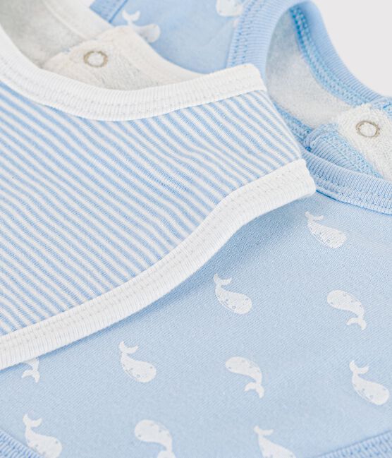 Pack of babies' whale print cotton bibs variante 1