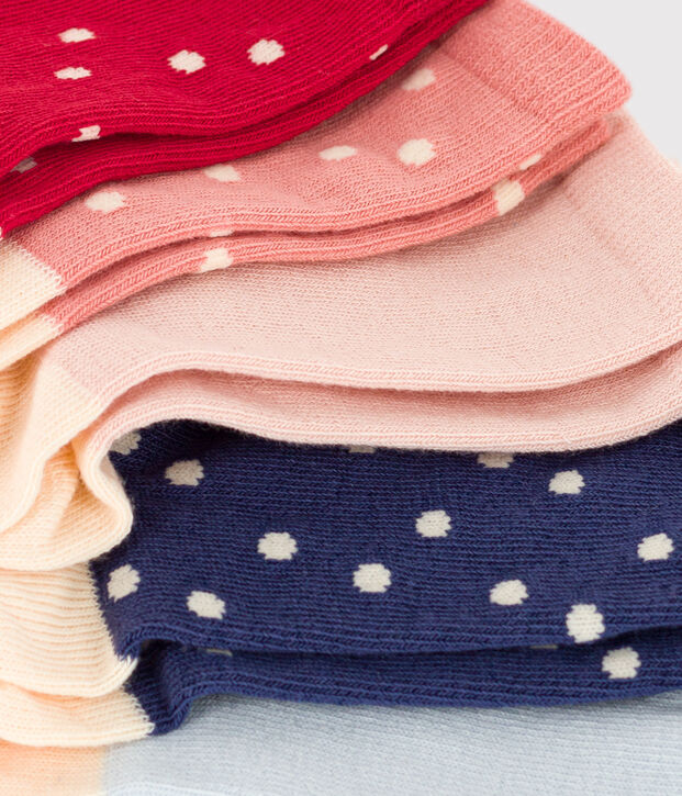 Children's Cotton Jersey Spotted Socks - Pack of 5 multicolor