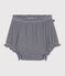 Babies' pinstriped cotton bloomers SMOKING blue/MARSHMALLOW white