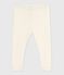 Babies' plain cotton leggings MILK Ecru