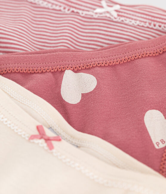 Children's heart-patterned cotton knickers - 3-pack variante 1