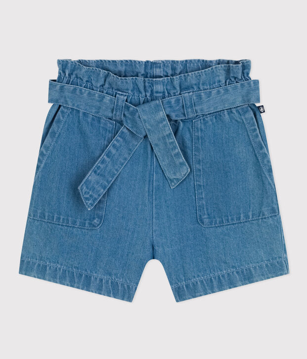 Girls' Light Denim Shorts blue