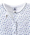 Girl's print jumpsuit pyjamas ECUME white/BLEU blue