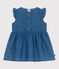 Babies' sleeveless lightweight denim dress DENIM CLAIR blue