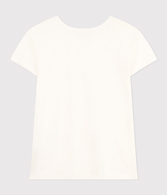 Women's Straight Round-Neck Linen T-Shirt ECUME white