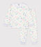 Children's pyjamas in fleece with a dragon print white/multicolor