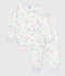 Children's pyjamas in fleece with a dragon print white/multicolor