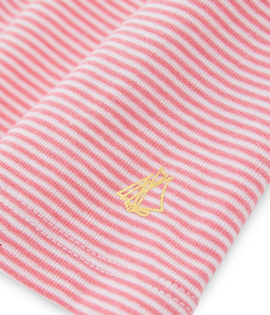 Baby girls' striped blouse JOUE pink/ECUME white