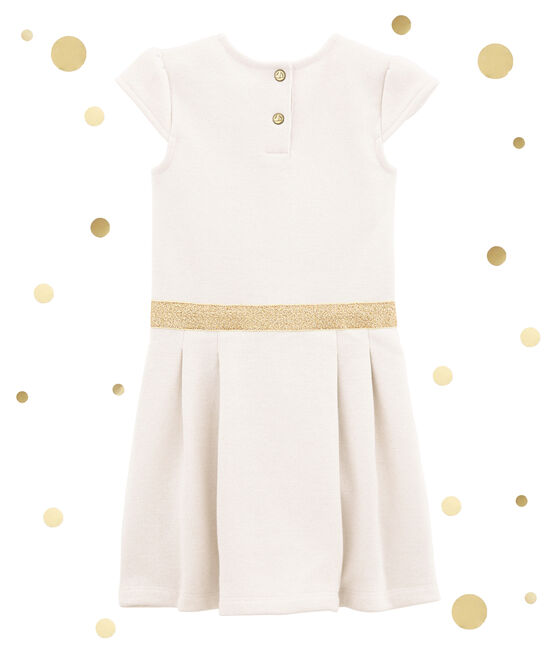 Cotton sweatshirt dress MARSHMALLOW white/DORE yellow