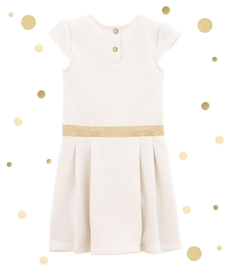Cotton sweatshirt dress white/yellow