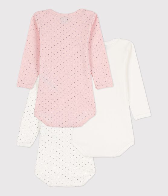 Baby Girls' Spotted Long-Sleeved Organic Cotton Bodysuit - 3-Pack variante 1