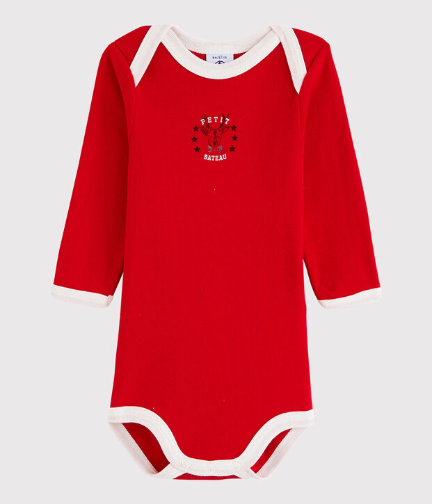 Baby Boys' Long-Sleeved Bodysuit red