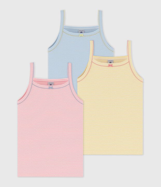 Pack of children's stripy cotton tank tops multicolor
