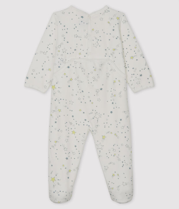 Babies' Velour Sleepsuit white/multicolor