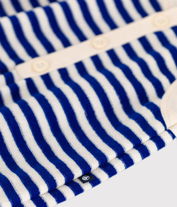 Babies' Terry Short Playsuit blue/ecru