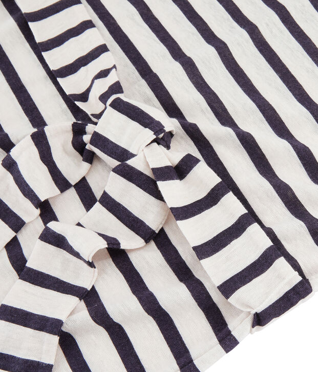 Women's linen dress white/blue