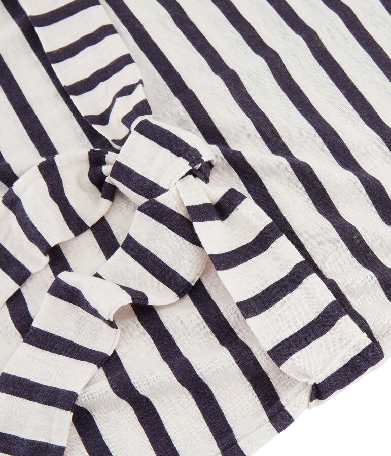 Women's linen dress white/blue