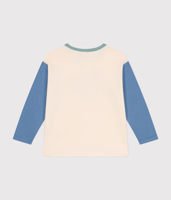 Boys' long-sleeved fine jersey T-shirt AVALANCHE white/MULTICO