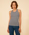 Women's Iconic Stripy Cotton Vest Top SMOKING blue/MARSHMALLOW white