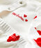 Babies' Organic Cotton Heart Print Clothing - 3-Piece Set MARSHMALLOW white/TERKUIT red