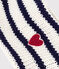 Babies' stripy fleece-lined knitted snood MARSHMALLOW blue/SOIR