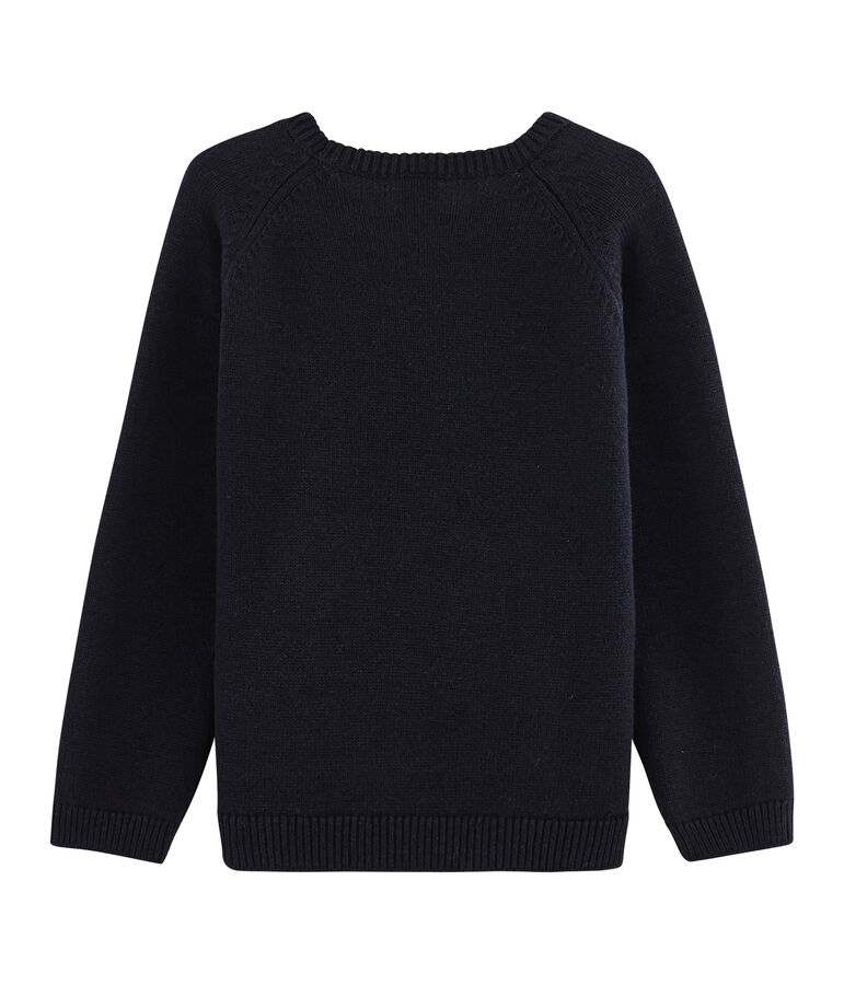 Boys' Wool and Cotton Knit Pullover blue