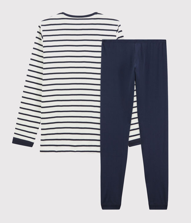 Boys' Cotton Pyjamas with Sailor Stripes white/blue