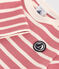 Babies' thick cotton Breton top ROSEWOOD pink/AVALANCHE