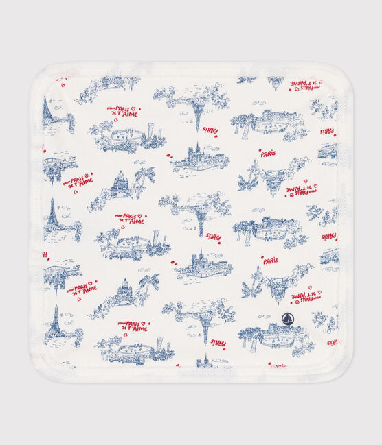 Paris print cotton and terry baby wipes MARSHMALLOW white/MULTICO white