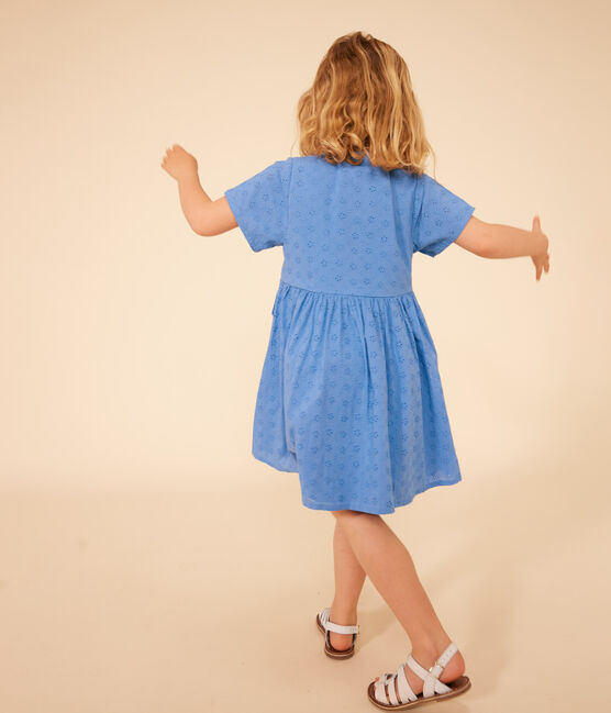 Girls' Short-sleeved English embroidery Dress GAULOISE blue