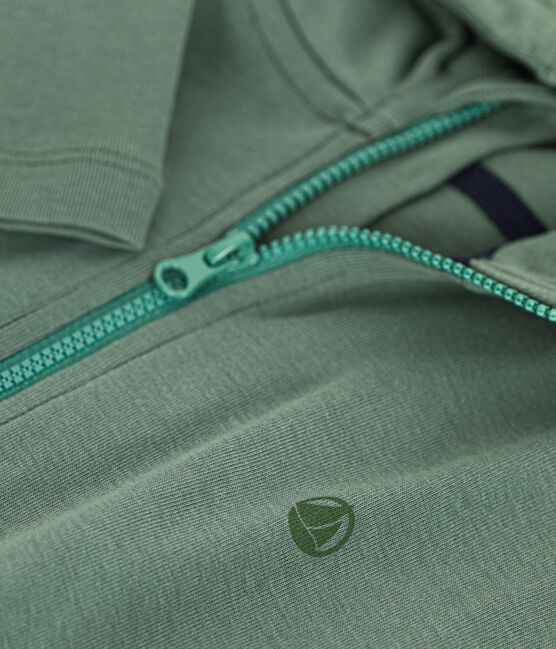 Boys' Cotton Rib Zip-Up Hoodie CROCO green