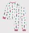 Children's Christmas print fleece pyjamas white/multicolor