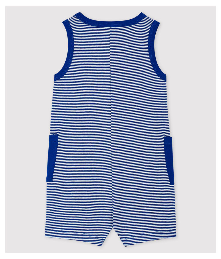 Baby Boys' Stripy Ribbed Playsuit blue/white