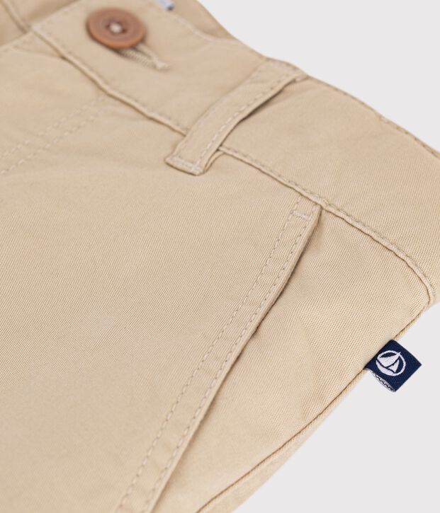 Children's Bermuda shorts in plain cotton beige