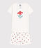 Girls' Floral Cotton Short Pyjamas MARSHMALLOW white/MULTICO white