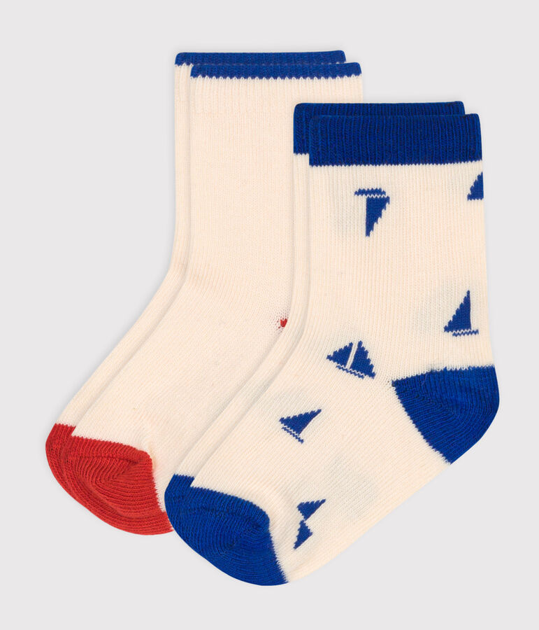 Pairs of babies' boat-print cotton socks - 2-Pack multicolor