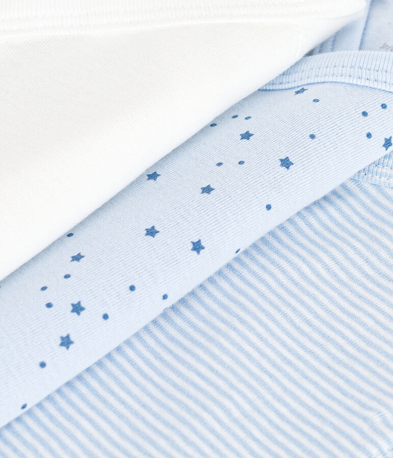 Pack of babies' long-sleeved printed cotton wrapover bodies multicolor