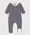 Babies' Pinstriped Velour Pyjamas SMOKING blue/MARSHMALLOW white