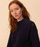 Women's Fisherman's RIb Cotton Pullover SMOKING blue