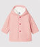 Girl's coat in wool fabric CHEEK pink/MARSHMALLOW white