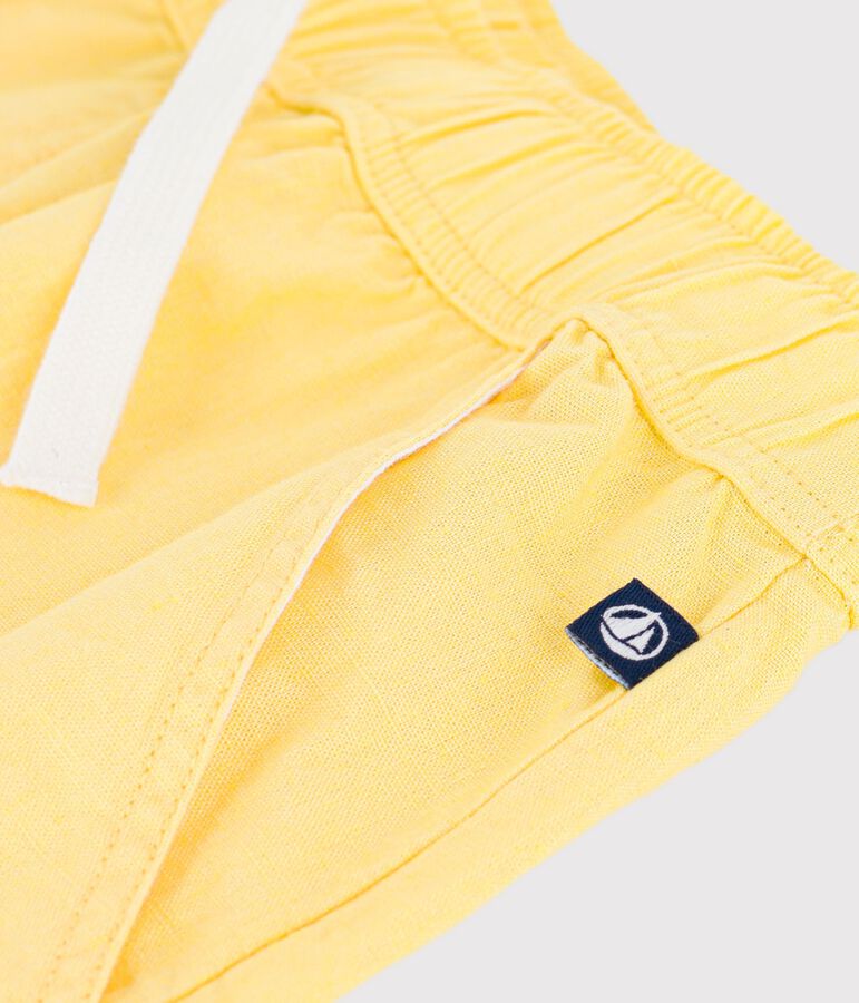 Children's Bermuda shorts in plain cotton yellow