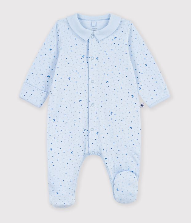 Babies' star print tube knit pyjama suit blue/multicolor